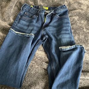 Size 12 boys adjustable waist stretchy, straight leg jeans
